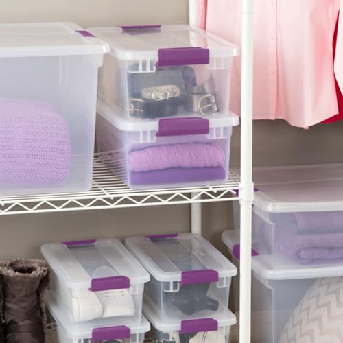 Sterilite 24-Pack ClearView Latch Box, Stackable Storage Organizer Bins for Home, 15 Quart - size: 24 Pack, style: 15 Quart