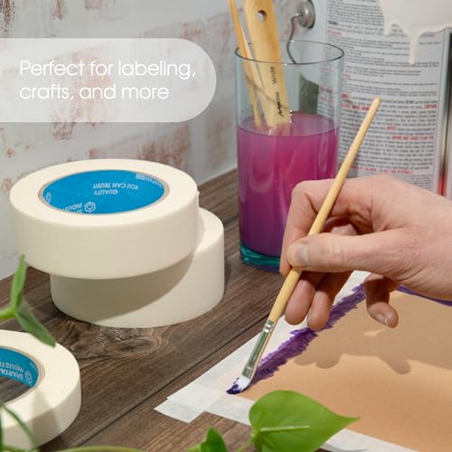 Spartan Industrial - 0.75" X 60 yd Masking Tape for Painting, Drafting, Labeling, and More - 6 Beige Tape Rolls, 5.5 Mil