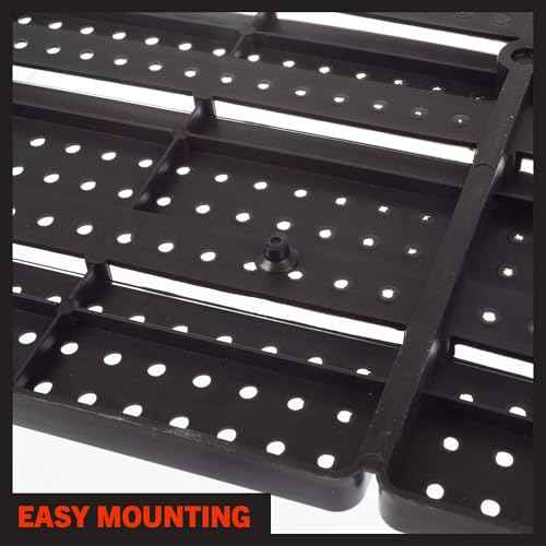 15-Bin Garage Organization Rack - Carbon Steel Rack with Removable Stackable Plastic Garage Storage Bins - Tools Organizer or Small Parts Organizer for Hardware,