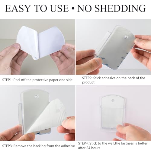 2 Pcs Remote Control Holder Wall Mount, TV Controller Holder, Self Adhesive Remote Holder, Wall Pen Holder Storage Accessories for Home Office School（Clear） - color: Clear&2Pcs