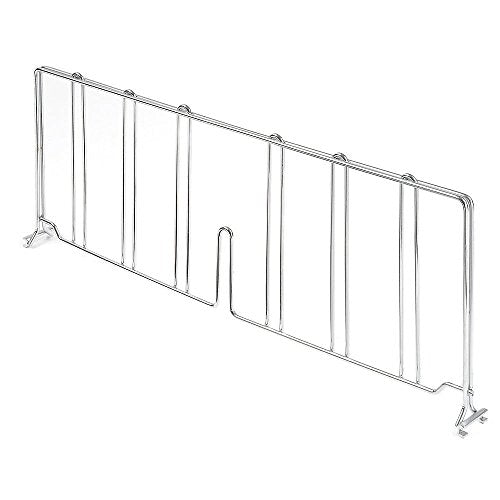 Nexel Wire Shelf Divider, 18"W x 8"H, Chrome - size: 18"W x 8"H