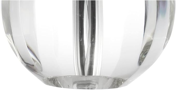 JONATHAN Y 16" Clear Crystal Ball LED Table Lamp, White Modern Bedside Lamp, with White Linen Empire Shade, Glam Orb Glass Nightstand Lamp for Living Room, LED Bulb JYL2079A
