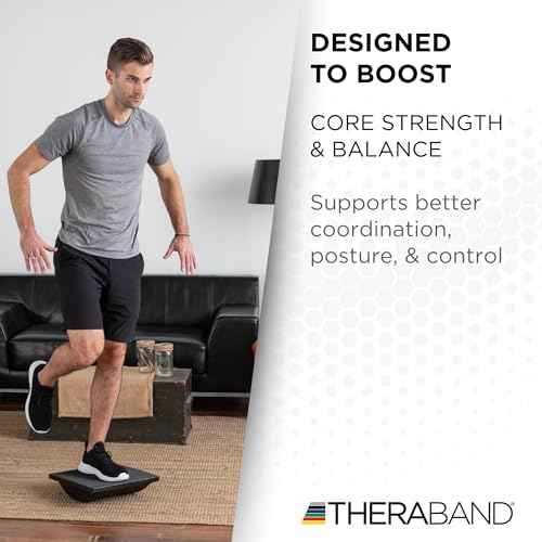 THERABAND Rocker Board Stability and Balance Trainer, Lateral Wobble Board, Core Strength Balance Board for Adults, Physical Therapy, Agility Training, Compact Non-Slip Design