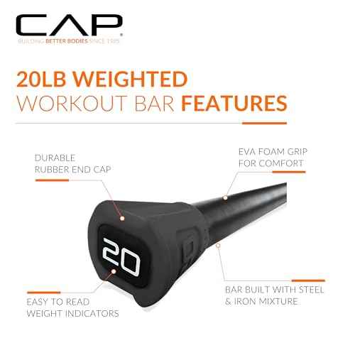 CAP Barbell Weighted Workout Bar | 5-20 lb | Multiple Options