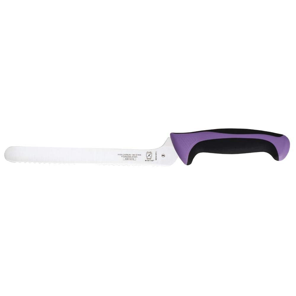 Mercer Culinary Millennia Colors 7-Inch Granton Edge Santoku Knife, Green