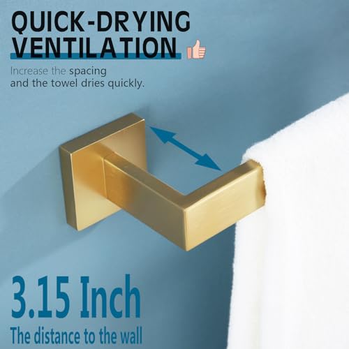 KOKOSIRI 20 Inch Towel Bar Bathroom Towel Bar Kitchen Dish Cloths Hanger Hand Towel Holder Stainless Steel Wall Mount, Brushed Gold, B4003BG-L20 - color: Brushed Gold, size: 20-Inch