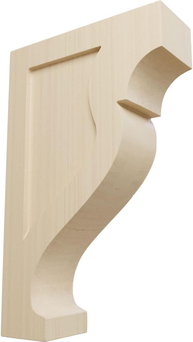 Ekena Millwork CORW02X05X08RKRW Mini Rockport Wood Corbels, 1 3/4"W x 5"D x 8"H, Rubberwood