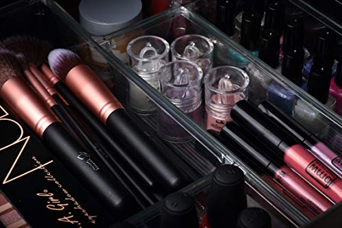 Masirs Clear Drawer Organizer - Easily Organize and Customize the Layout of Drawers. Great for Office Desk, Utensils, Cosmetics and Makeup. (8-Piece Set) - size: 8-Piece Set