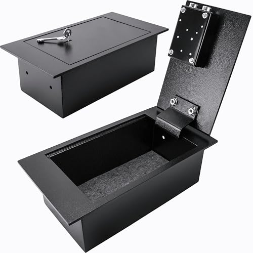 Barska 0.22 Cu. Ft. Hidden Floor Safe with Key Lock ? Solid Steel Construction, Concealed Design, Dual Locking Bolts ? Secure Storage for Home, Business, Jewelry, Cash & Valuables