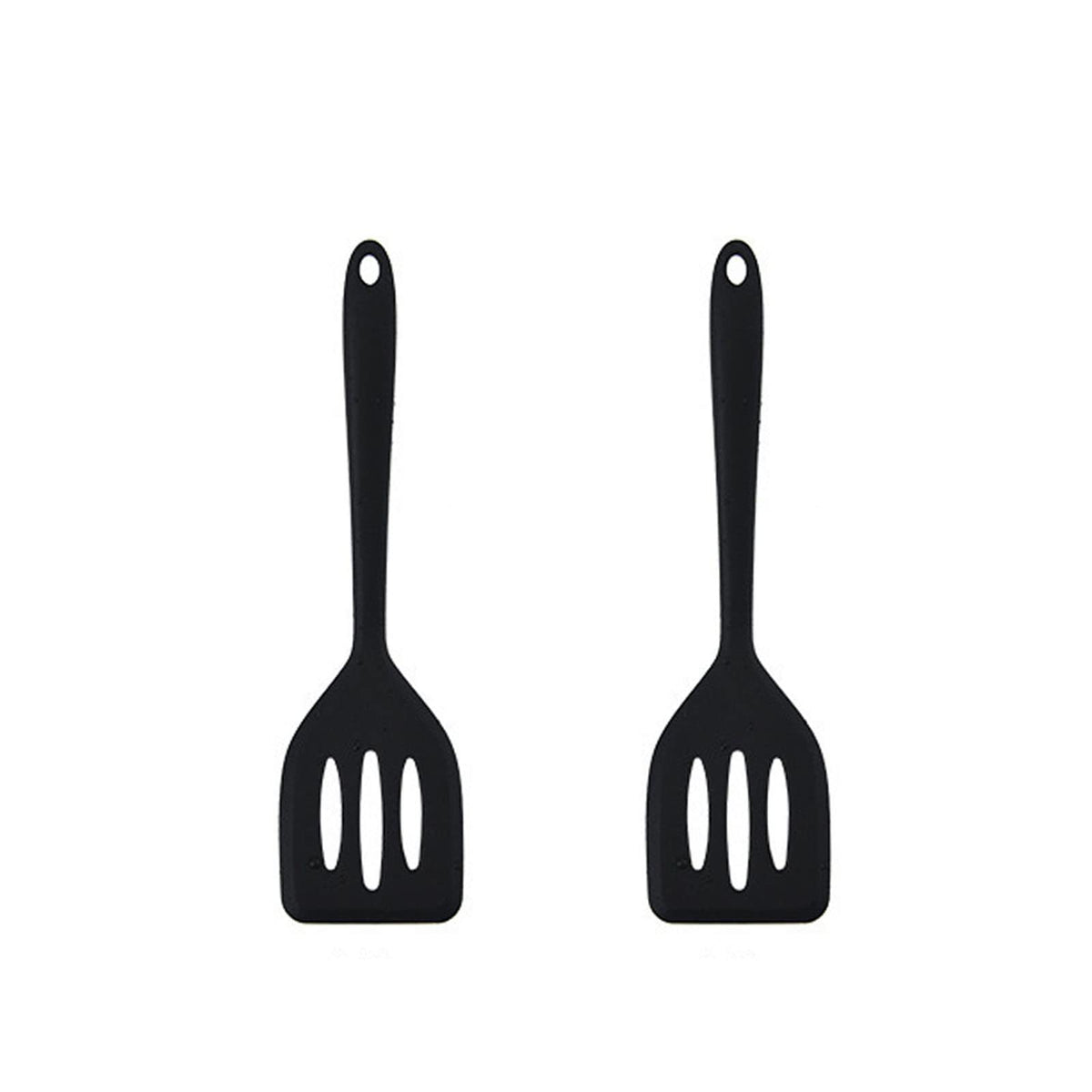 HOIRIX 2Pack Small Silicone Turner High Heat Resistant Slotted Spatula for Fish, Eggs, Pancakes and More (12 IN, Green)