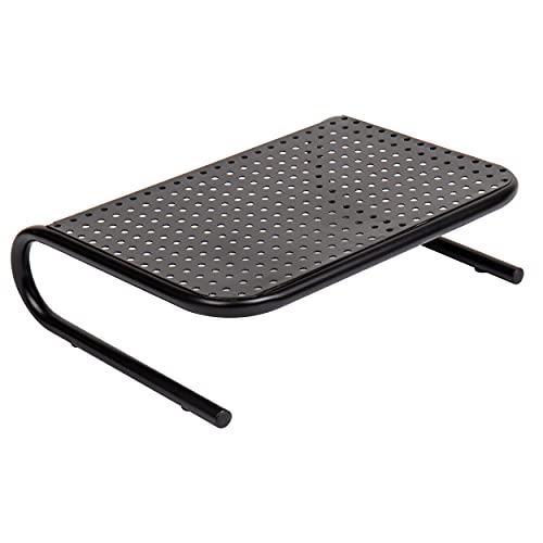 Mind Reader Monitor Stand, Ventilated Laptop Riser, Desktop Organizer, Metal, Set of 2, Black - size: 2-Pack