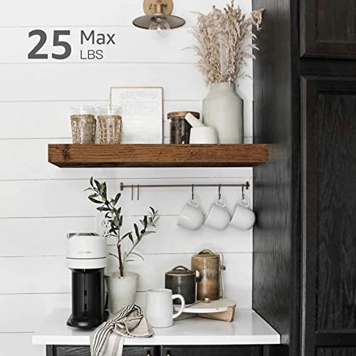 QEEIG Floating Shelf for Wall Bathroom Shelves Bedroom Kitchen Living Room Farmhouse Small Book Shelf 16 inch Set of 1, Brown (015-BN1) - color: A. Brown, size: 1pc