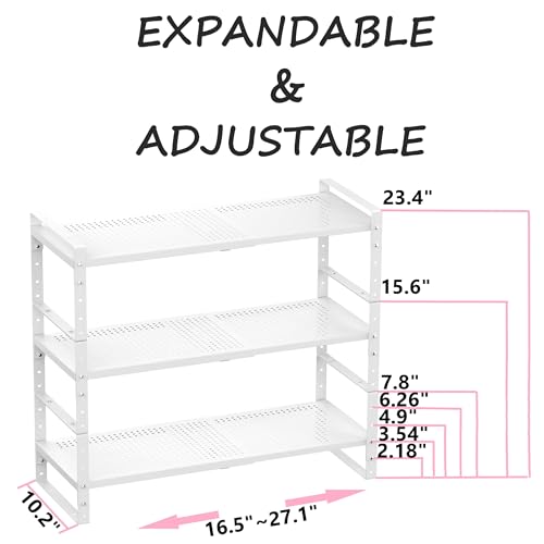 Multi-Functional Metal Shoe Rack, Space-Saving, Perfect for Entryway, Closet, Bathroom, etc. - Sturdy and Durable, High Weight Capacity（3PACKS/White/Large - color: 3packs/White, size: Large