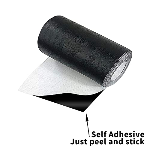 LUO YIYI 10Meters Black Border Peel &Stick Black Wood Grain Wallpaper Border Removable Waterproof Bathroom Mirror Frame Sticker 4inch x390inch