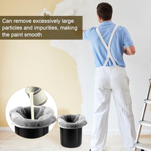 10pcs 1 Gallon Paint Strainer Bags, Paint & Liquid Filter Bags White Fine Mesh Bucket Strainer with Elastic Top Opening Paint Filtering Bag for Paint Gardening Hydroponics (Bucket Not Included)