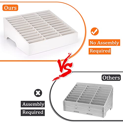 36-Grid Wooden Cell Phone Holder Desktop Organizer Storage Box for Classroom Office (White 36-Grid) - size: White 36-Grid