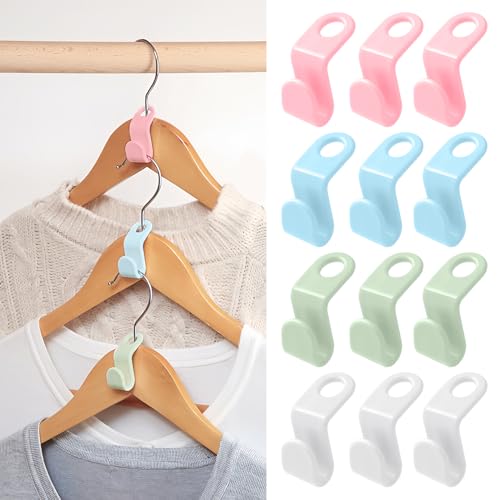 100 PCS Space Saving Hanger - Space Saver Clothes Hanger Connector with Stacking Hooks and Heavy Duty Cascading Connection - color: 100 Pcs Multicolor