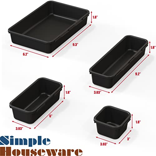 Simple Houseware Interlocking Desk Drawer Bins Organizer, 10 Packs, Black - size: Pack of 10