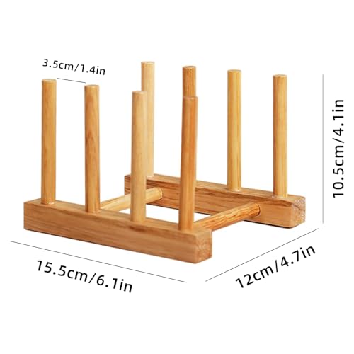 Kunovo Bamboo Dish Rack,Pot lid/Plate/Cutting Board Organizer for Kitchen cabinets,Bottle Drying Holder - color: 3g