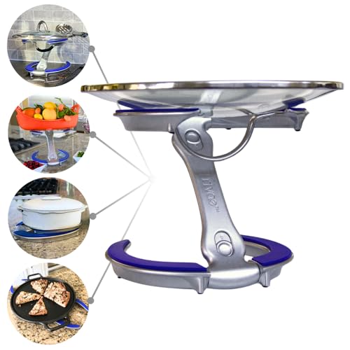 Trivae Pot Lid Holder – 4-in-1 Pot Lid Holder While Cooking, Pan Lid Holder, Trivet & Cake Stand – Versatile Kitchen Tool for Hot Pots, Serving & Display – Space-Saving, Heat-Resistant Stand - color: Royal Blue