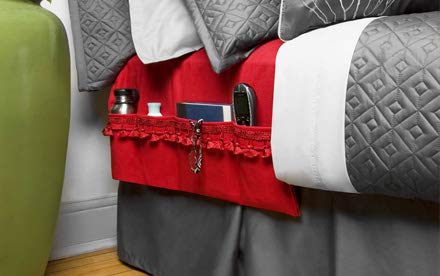 McNair D.B.B. Bedside Storage Organizer/Caddy extends from the left side of the bed to the right side. It provides easy access to remote controls, eye glasses, books, cell phones, water bottles, etc. - size: Twin
