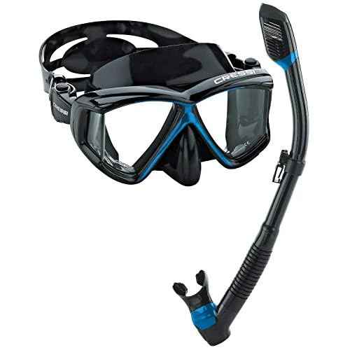 Cressi Panoramic Wide View Mask & Dry Snorkel Kit for Snorkeling, Scuba Diving - Pano 4 & Supernova Dry: Designed in Italy