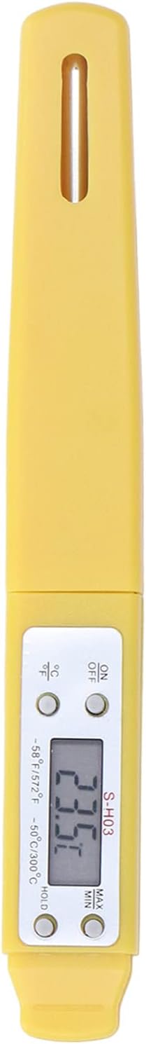 Digital Food Thermometer, Digital Food Thermometer Automatic Calibration Pen High Accuracy Electronic Pocket Thermometer Yellow for Home Use, Multifunctional Accessory (Red)