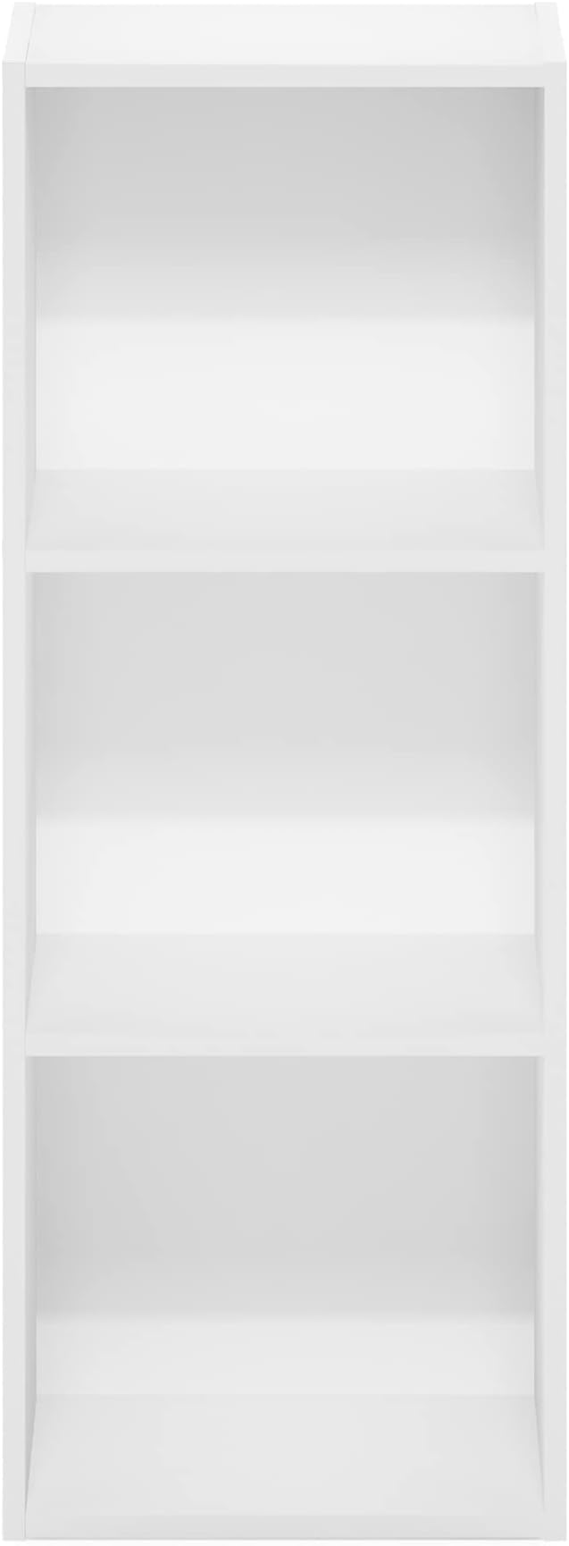 Furinno Pasir 3-Tier No Tool Assembly Open Shelf Bookcase, White