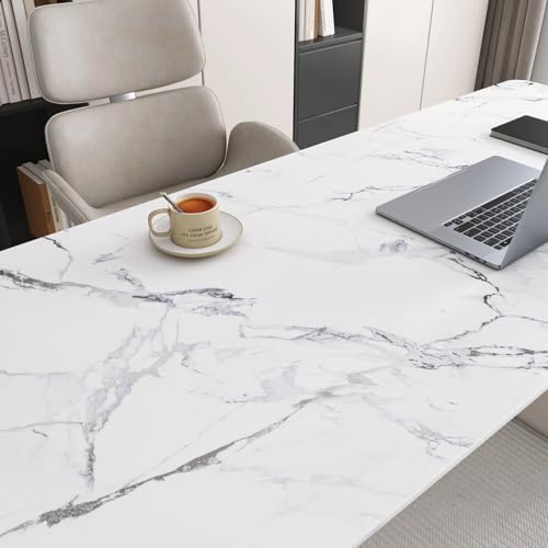 LACHEERY Silver Grey White Marble Contact Paper Matte Countertop Vinyl Wrap Waterproof White Marble Countertop Covers Peel and Stick Wallpaper for Kitchen Countertops Cabinets Wall Paper Roll 15.8x79
