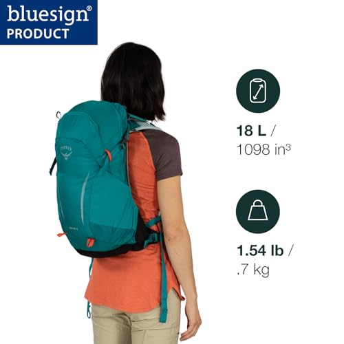 Osprey Hikelite 18L Lightweight Hiking Backpack - Durable Travel Daypack with Rain Cover for Men and Women, Pine Leaf Green