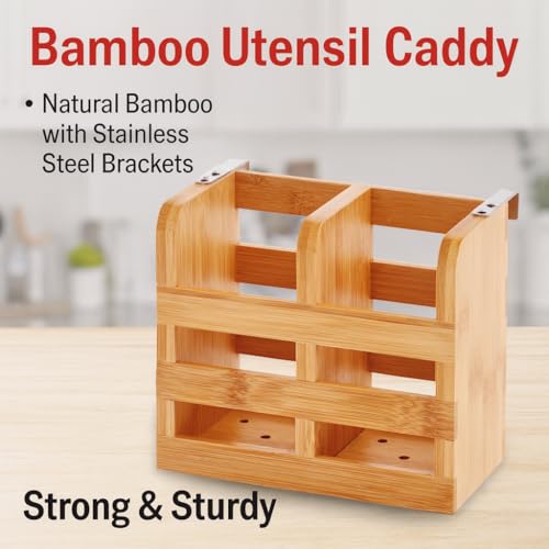 HIC Kitchen Dish Rack Caddy for Folding Dish Drying Rack (#97086), Natural Bamboo - style: Drying Rack Caddy