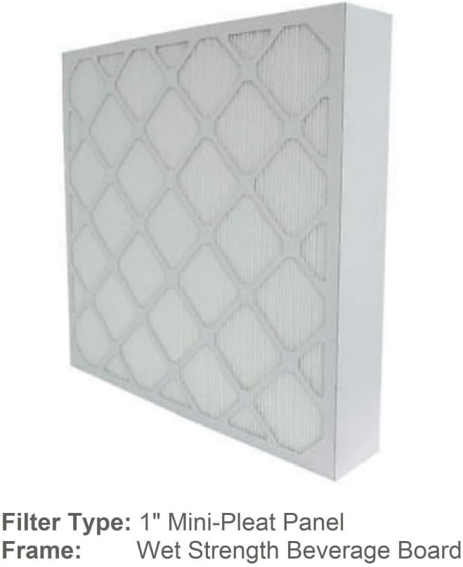20x20x1 Mini-Pleat Synthetic Panel Air Filter – 1” Beverage Board Frame – MERV