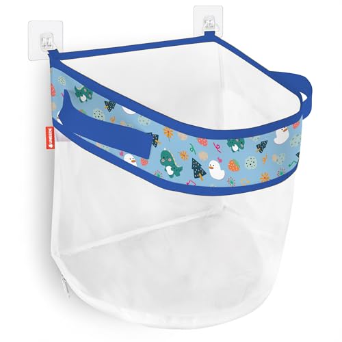 UNEEDE Dino Print Bath Storage,4.15 Gallons Bathtub Storage Organizer,Bath Holder for Bathtub Organizer and Storage,Quick Dry Bath Organizer,Mesh Shower Caddy,Blue Dinosaur Sutff - style: Blue dinosaur