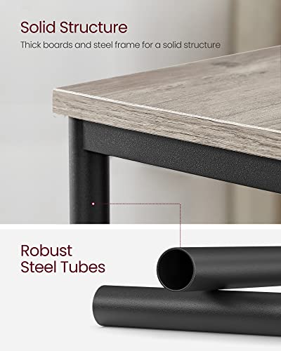 VASAGLE Side Table, Small End Table, Tall Nightstand for Living Room, Bedroom, Office, Bathroom, Greige and Classic Black ULET273B02 - color: Greige + Classic Black