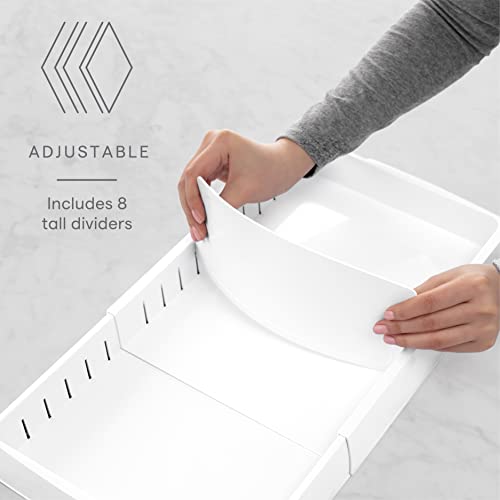 YouCopia StoraLid Food Container Lid Organizer, Expandable with Tall Dividers, White - size: Expandable Classic