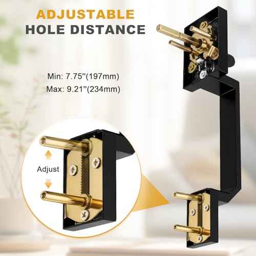Probrico Matte Black Front Door Handleset,Modern Entry Door Handle with Reversible Lever,Square Passage Door Handle with No Lock