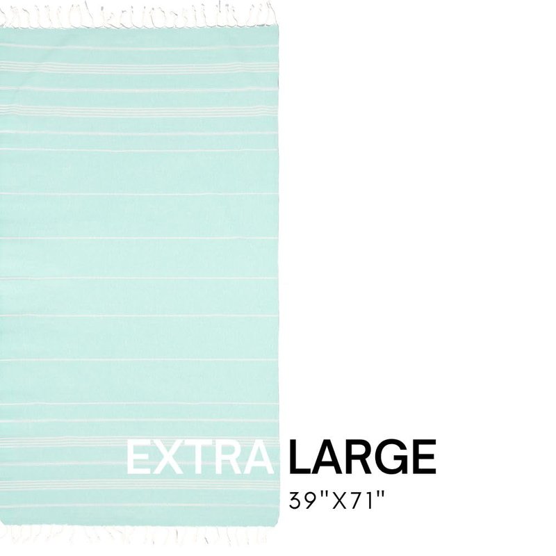 BAY LAUREL Turkish Beach Towel with Travel Bag 39 x 71 Quick Dry Sand Free Lightweight Large Oversized Towels Light - (Aqua with Mix Blue)