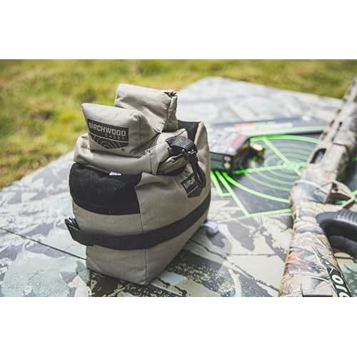 Birchwood Casey Gun Rest Filled | Durable Water-Resistant Front & Rear Shooting Bags with Inert Poly Bead Fill, Non-Slip Bottom & Suede Leather Topper