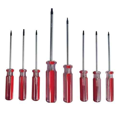 8-Piece Torx Screwdriver Set, 75 mm Magnetic Torx Driver Star Bit Screwdriver for Computer Repair, Automotive Tools and Household Appliances T4-T15