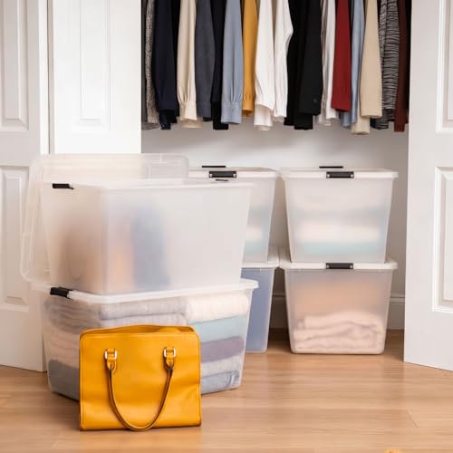 IRIS USA 6-Pack High-Capacity Clip Box with Latching Lids, 55 Quart Storage Bins, Supply Containers for Home, Office & Classroom Organization - size: 55 Qt, style: 6 Pack