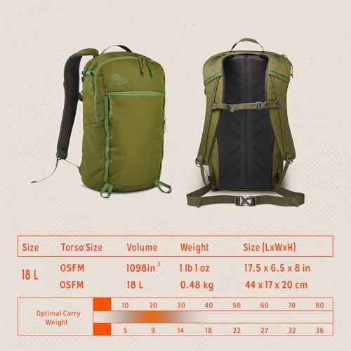 Kelty Asher Day Hiking Pack, 18-85 Liter Capacity, Men¡¯s and Women¡¯s Hiking, Backpacking, Travel Pack, Hydration Compatible, Internal Frame 2023 Model (18L Moss)