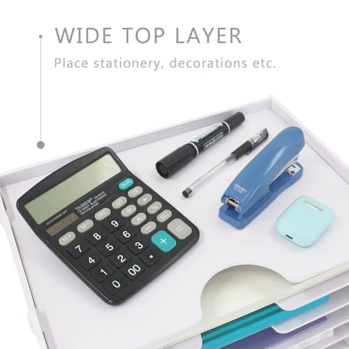 SONGWAY File Organizer for Desk - 7 Tier Wide Document Holder, Letter Mail Tray Storage Rack, A4 Paper Storage Holder, Desktop Organizer for Home Office School, White - size: 7 Tier Wide