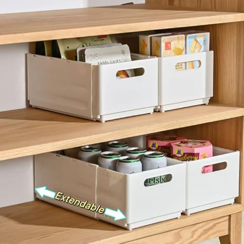 2 Pack Expandable Plastic Storage Boxes, Multi-Purpose Folding Organizer, Drawer Storage Divider For Bedroom, Kitchen And Snack Storage (XL) - size: XL