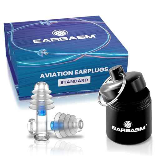 Eargasm Aviation Earplugs - Airplane Ear-Plugs for Ear Air Pressure Relief on Flights for Adults - High Altitude Air Travel Essential Earplugs for Men & Women for a Comfortable Trip
