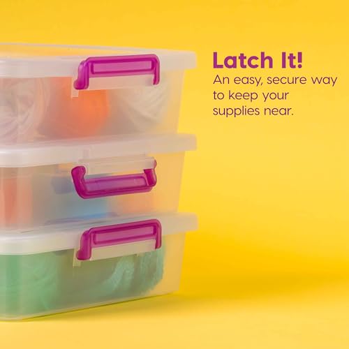 IRIS USA 6 Qt. Plastic Craft Storage Container Bins with Lids, 6 Pack, Small Art & Office Supply Organizer Tote, Sensory Bins & Boxes for Home & University, Stackable, Secure Latch Buckles, Clear - size: 6 Qt. - 6 Pack, style: STACK