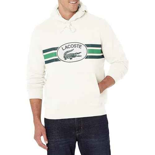 Lacoste Men's Monogram Center Graphic Hooded Sweatshirt
