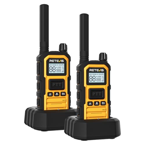 Retevis RB48 Plus Walkie Talkies Long Range, IP67 Waterproof Heavy Duty GMRS Two Way Radios, NOAA, USB-C Rechargeable, Vibration Alert, Emergency 2 Way Radios, for Off-Roading Hunting(2 Pack)