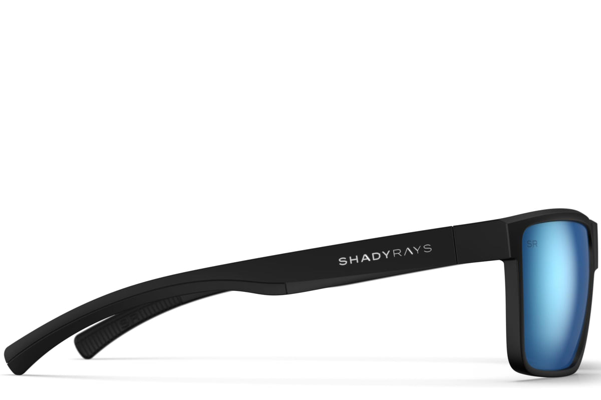 Shady Rays Cayman - Black Ocean/Blue Glacier Mirror Lens, XL