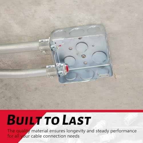Metal-Clad Cable Connectors Zinc Electrical Conduit Connector 3/8" Snap in Connectors for Steel and Aluminum Cable (35 Pack)