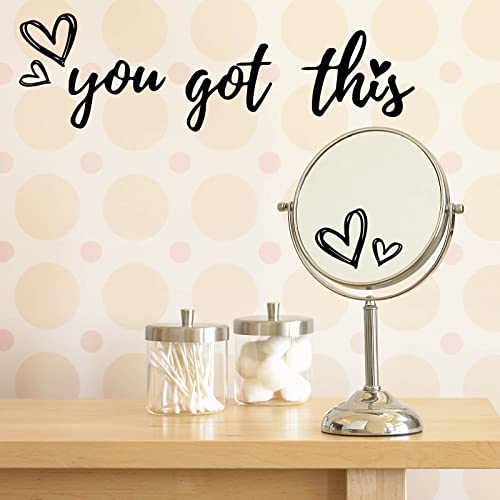 PLIGREAT You Got This Quotes Wall Stickers, Peel and Stick Wall Decals, Removable Vinyl Art Letters Walls Sticker for Bedroom Living Room Home Office Decorations Indoor Window Art Decor